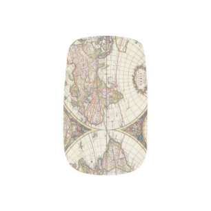 Antique World Map Minx Nail Wraps