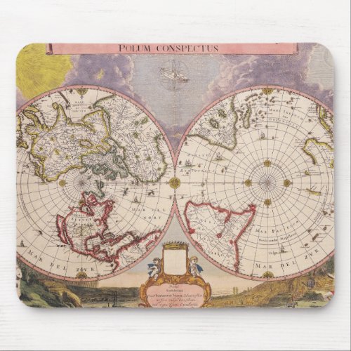 Antique World Map Mouse Pad