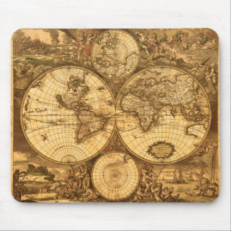 Antique World Map Mouse Pad