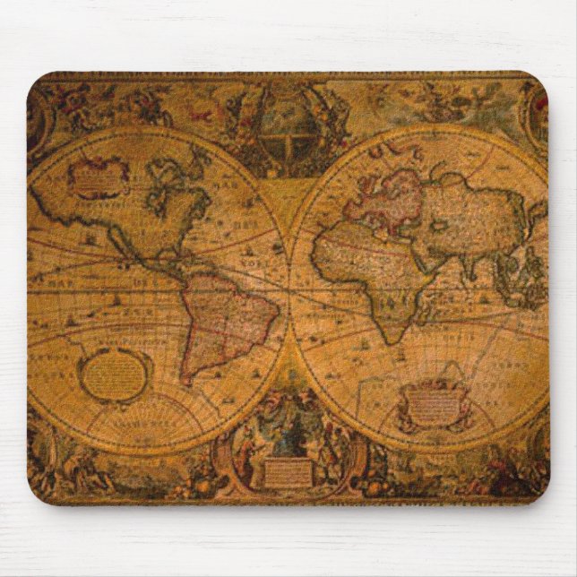 ANTIQUE World MAP Mousepad (Front)