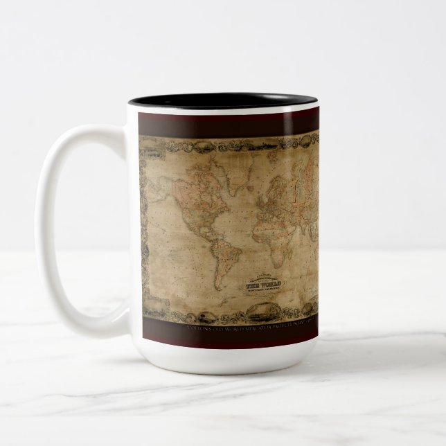 Antique World Map Mug Series (Left)
