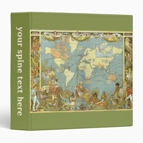 Antique World Map of the British Empire 1886 3 Ring Binder