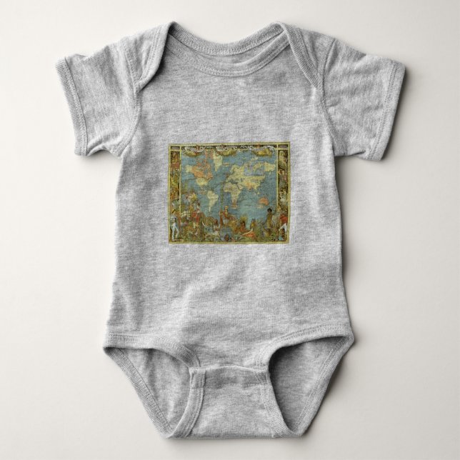 Antique World Map of the British Empire, 1886 Baby Bodysuit (Front)