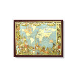 Antique World Map of the British Empire, 1886 Canvas Print
