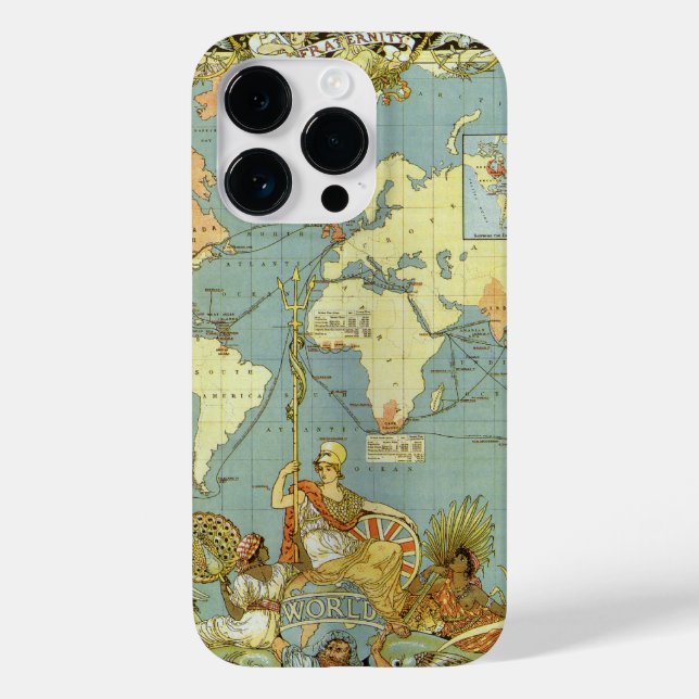 Antique World Map of the British Empire, 1886 Case-Mate iPhone Case (Back)