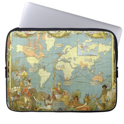 Antique World Map of the British Empire 1886 Laptop Sleeve