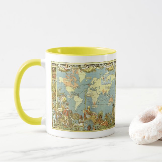 Antique World Map of the British Empire, 1886 Mug (With Donut)