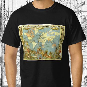 Antique World Map Of The British Empire  1886 T-shirt by YesterdayCafe at Zazzle