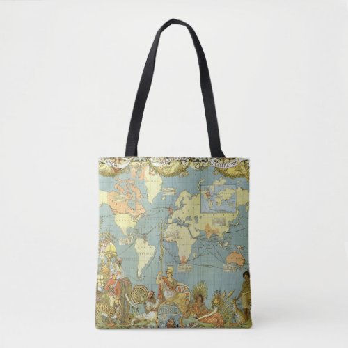 Antique World Map of the British Empire 1886 Tote Bag