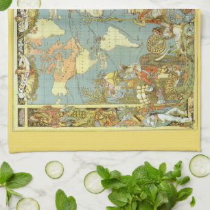 Antique World Map of the British Empire, 1886 Towel
