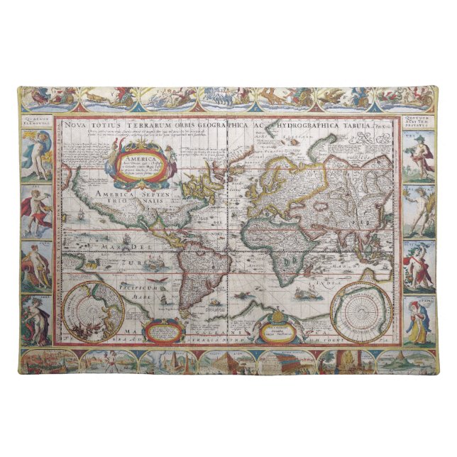Antique World Map placemats (Front)