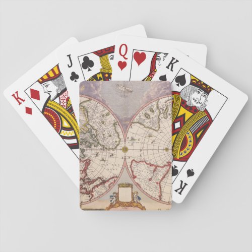 Antique World Map Poker Cards