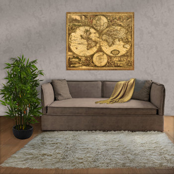 Antique World Map Poster by aura2000 at Zazzle