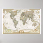 Antique World map poster print | Zazzle