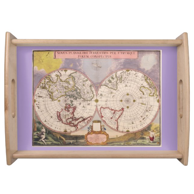 Antique World Map Serving Tray (Front)