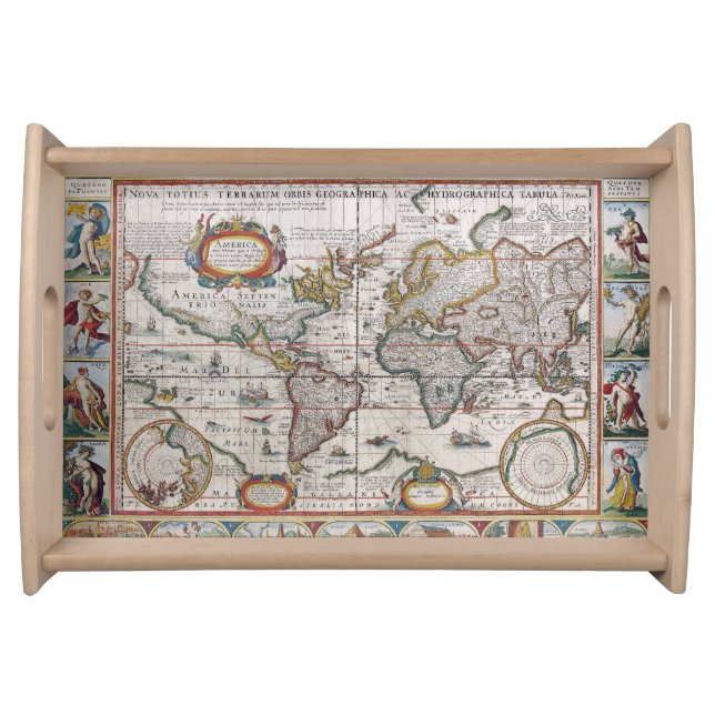 Antique World Map serving tray (Front)