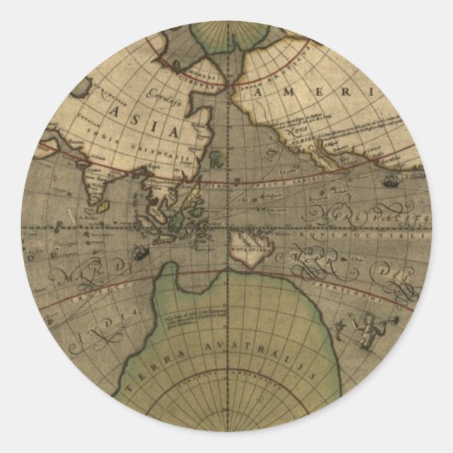 Antique World Map Stickers (Front)