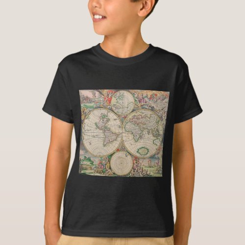 Antique World Map T_Shirt