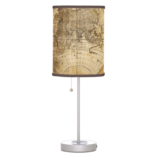 Antique World Map Table Lamp (Right)