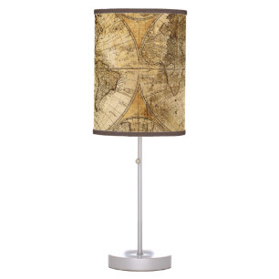 Antique World Map Table Lamp