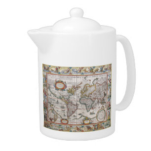 Antique World Map teapot