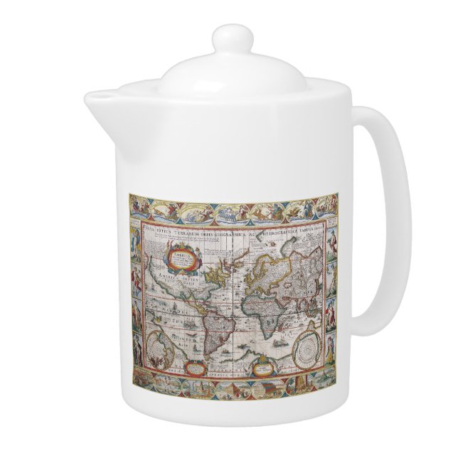 Antique World Map teapot (Right)
