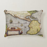 Antique World Map the Americas by Abraham Ortelius Decorative Pillow
