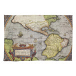 Antique World Map the Americas by Abraham Ortelius Kitchen Towel
