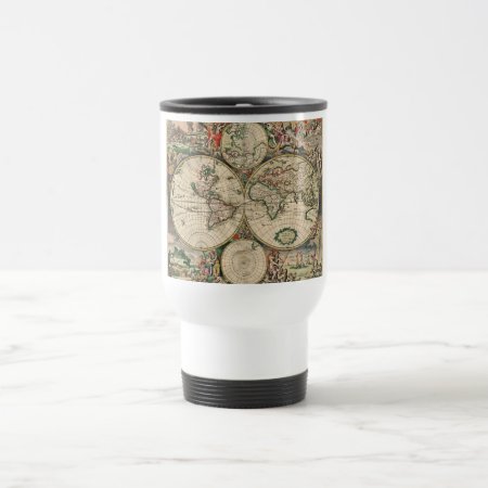 Antique World Map Travel Mug