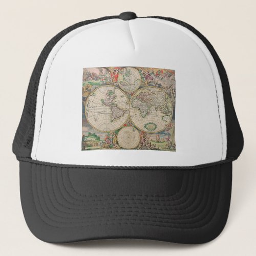 Antique World Map Trucker Hat