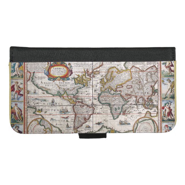 Antique World Map wallet cases (Front (Horizontal))