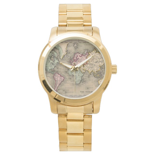 antique world map watch (Front)