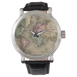 antique world map watch