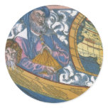 Antique World Map with Claudius Ptolemy, 1507 Classic Round Sticker