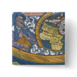 Antique World Map with Claudius Ptolemy, 1507 Pinback Button