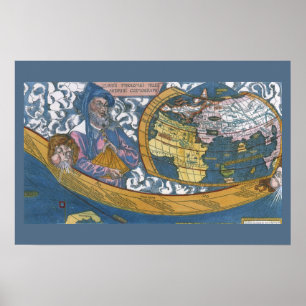 Antique World Map with Claudius Ptolemy, 1507 Poster