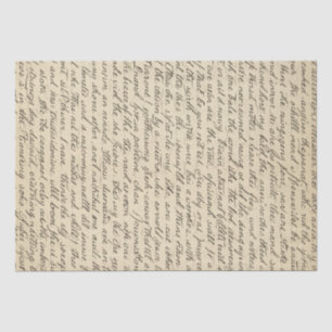 Antique Writing Words Vintage Distressed Tissue Paper