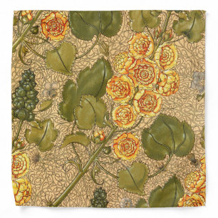 Antique Yellow Flowers Bandana