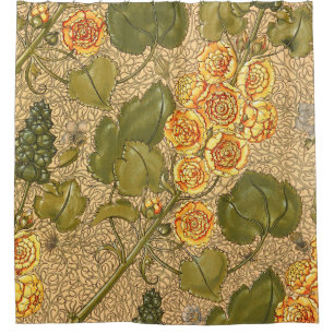 Antique Yellow Flowers Shower Curtain
