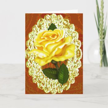 Antique Yellow Rose Greeting Card. Card by gueswhooriginals at Zazzle