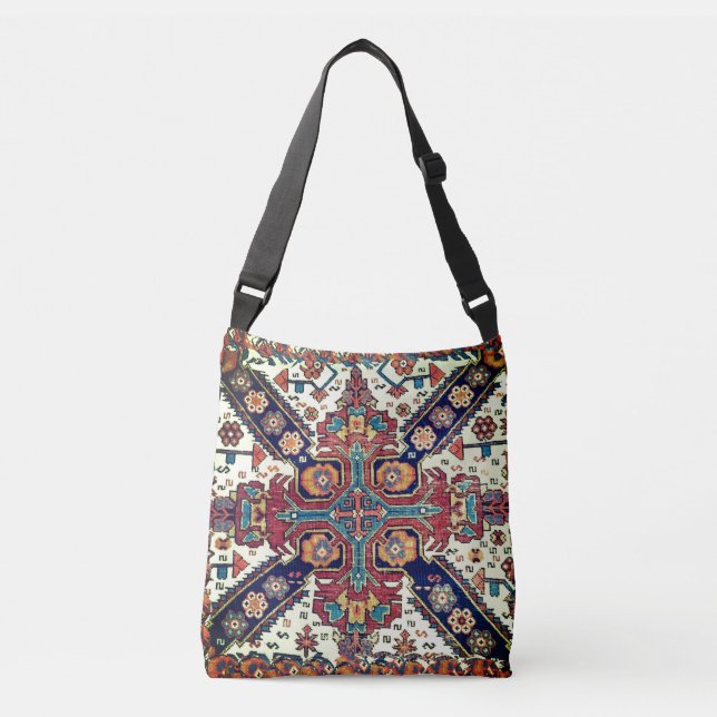 Antique Zeykhur Oriental Rug Design Crossbody Bag (Front)