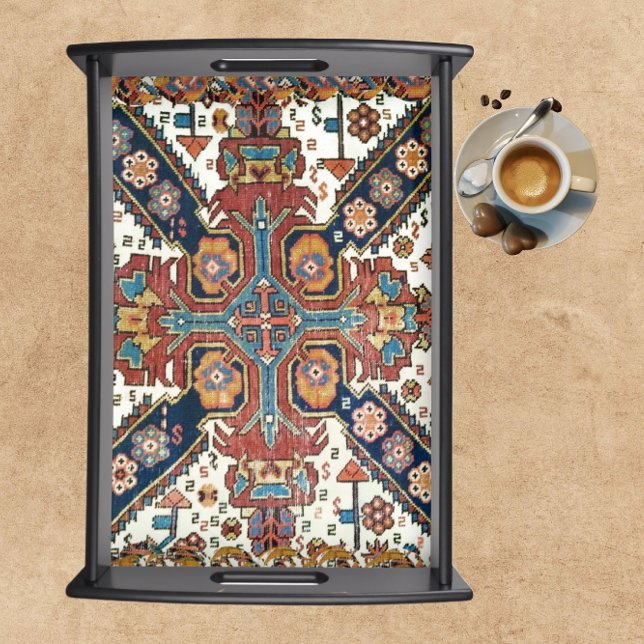 Antique Zeykhur Oriental Rug Design Serving Tray (Creator Uploaded)