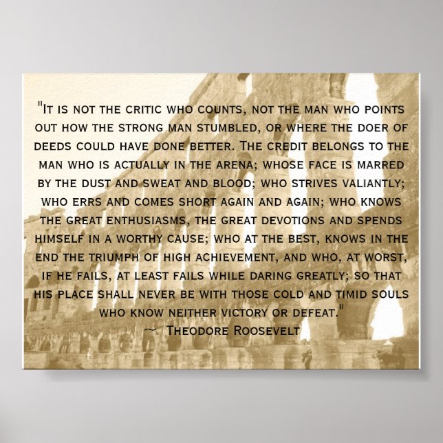 antiqued, "It is not the critic who counts, not... Poster (Front)