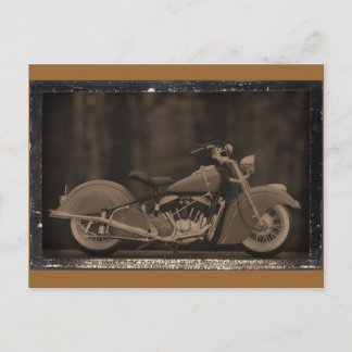 Antiqued Motorcycle Photo Card