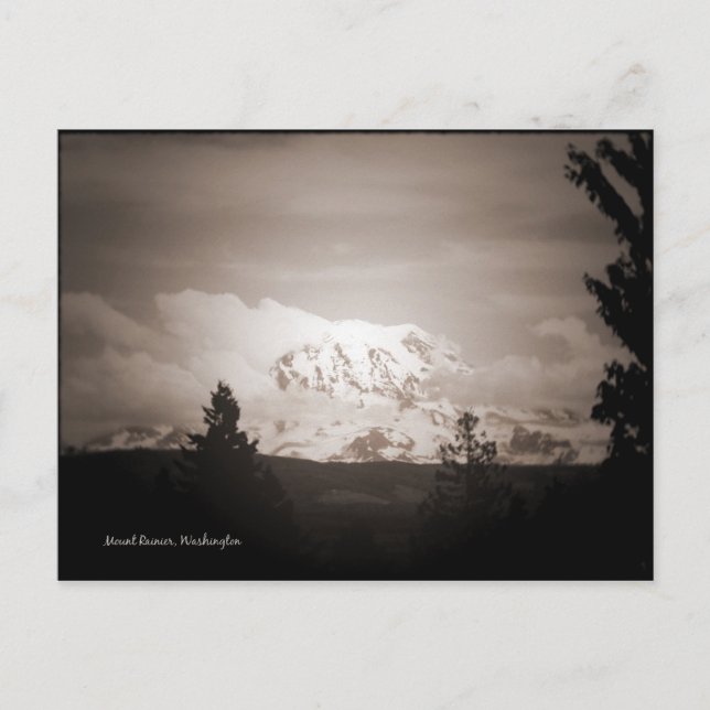 Antiqued Mount Rainier Postcard (Front)