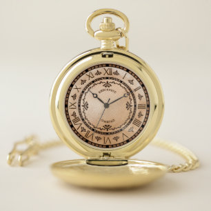 AntiQued Thru Time Large Clock Pocket Watch