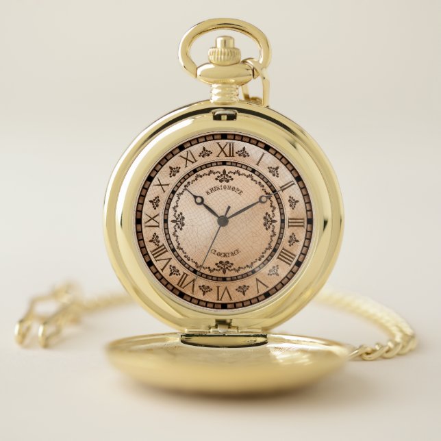 AntiQued Thru Time Large Clock Pocket Watch (Inside)