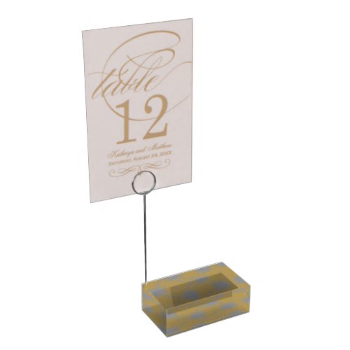 AntiqueGold Silver Classic Place Card Holder