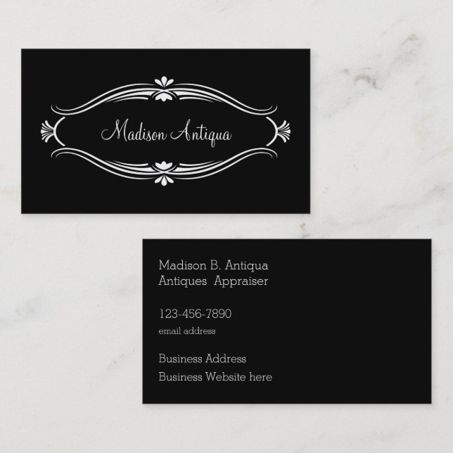 Antiques Appraisal Services Business Card (Front/Back)
