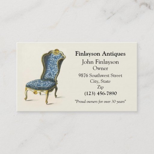 Customizable Antiques Business Card Template